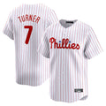 P.Phillies #7 Trea Turner Player White Home Limited Gdoa Stitched Jerseys