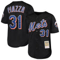 NY.Mets #31 Mike Piazza Player Black Mitchell & Ness Cooperstown Collection Home Limited Gdoa Stitched Jerseys