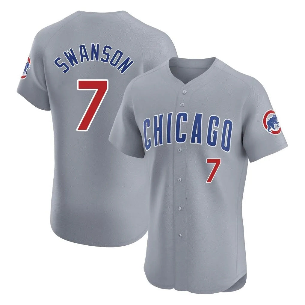 C.Cubs #7 Dansby Swanson Player Gray Road Limited Elite Home Gdoa Stitched Jerseys