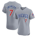 C.Cubs #7 Dansby Swanson Player Gray Road Limited Elite Home Gdoa Stitched Jerseys