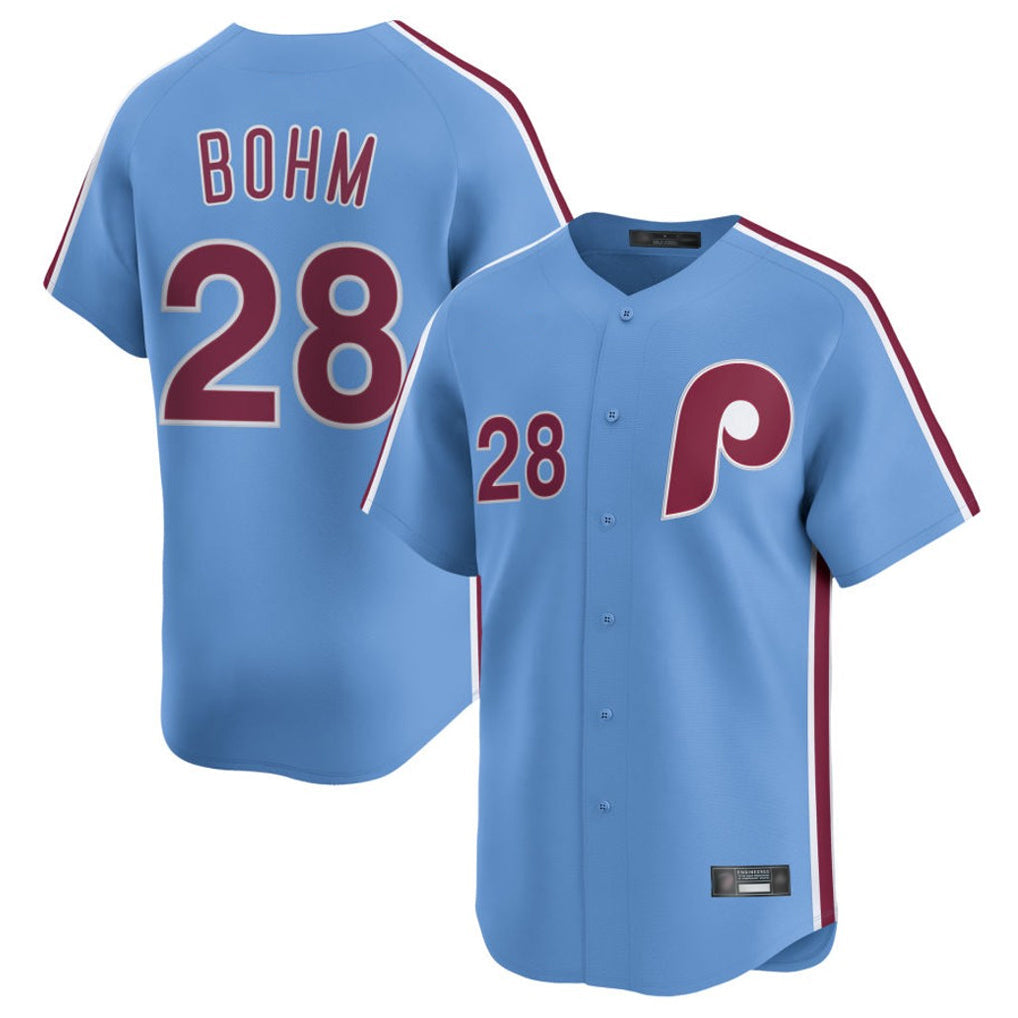 P.Phillies #28 Alec Bohm Player Light Blue Home Limited Stitched Jerseys