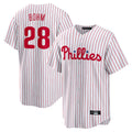 P.Phillies #28 Alec Bohm Player White Home Game Stitched Jerseys