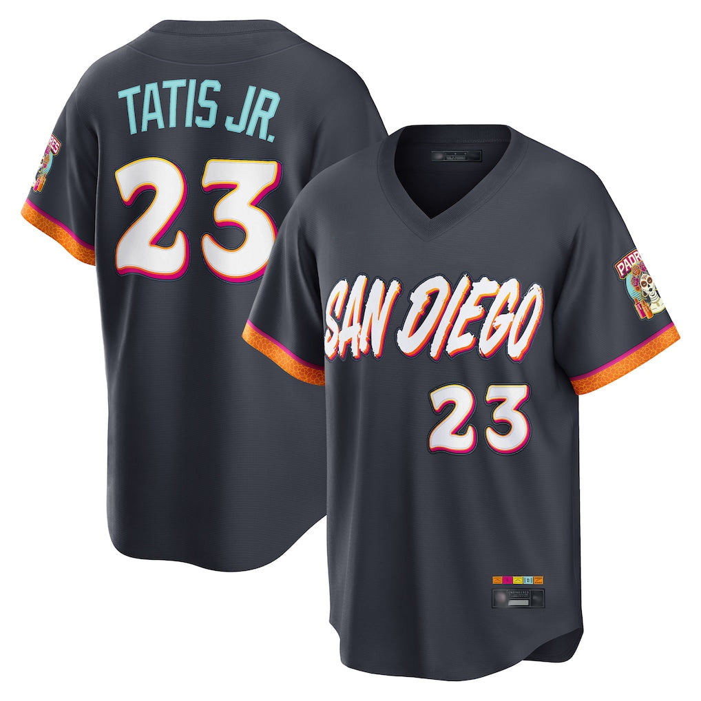 S.Diego Padres #23 Fernando Tatis Jr Player Obsidian 2026 City Connect Home Game T-shirt Stitched Jerseys