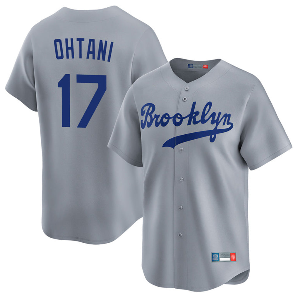 LA.Dodgers #17 Shohei Ohtani Player Gray Game Limited Home Gdoa Stitched Jerseys
