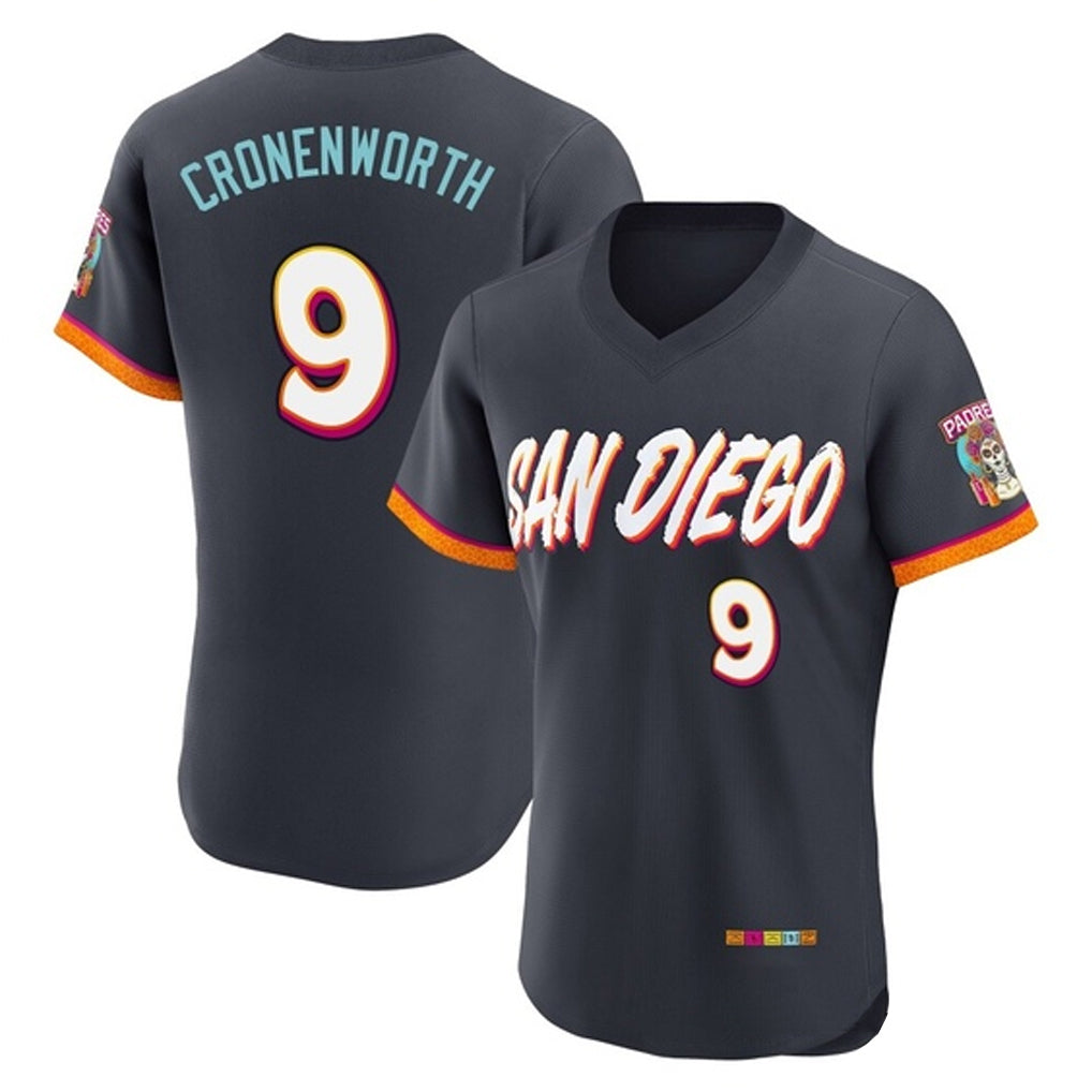S.Diego Padres #9 Jake Cronenworth Player Obsidian 2026 City Connect Home Limited Elite T-shirt Gdoa Stitched Jerseys