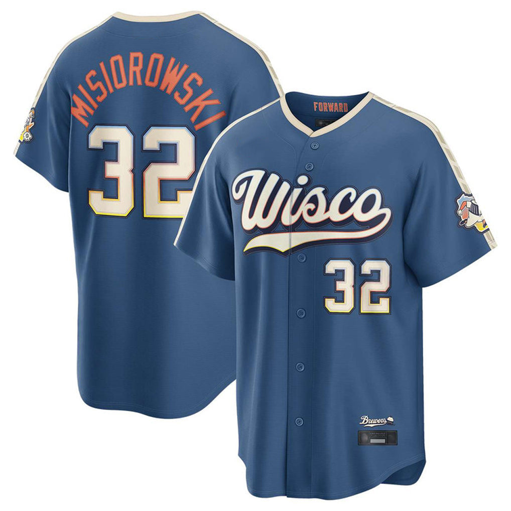 M.Brewers #32 Jacob Misiorowski Player Blue 2026 City Connect Home Game Gdoa Stitched Jerseys