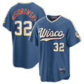 M.Brewers #32 Jacob Misiorowski Player Blue 2026 City Connect Home Game Gdoa Stitched Jerseys