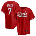 C.Reds #7 Spencer Steer Player Red Home Game Gdoa Stitched Jerseys