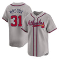 A.Braves #31 Greg Maddux Player Gray Limited Home Game Gdoa Stitched Jerseys