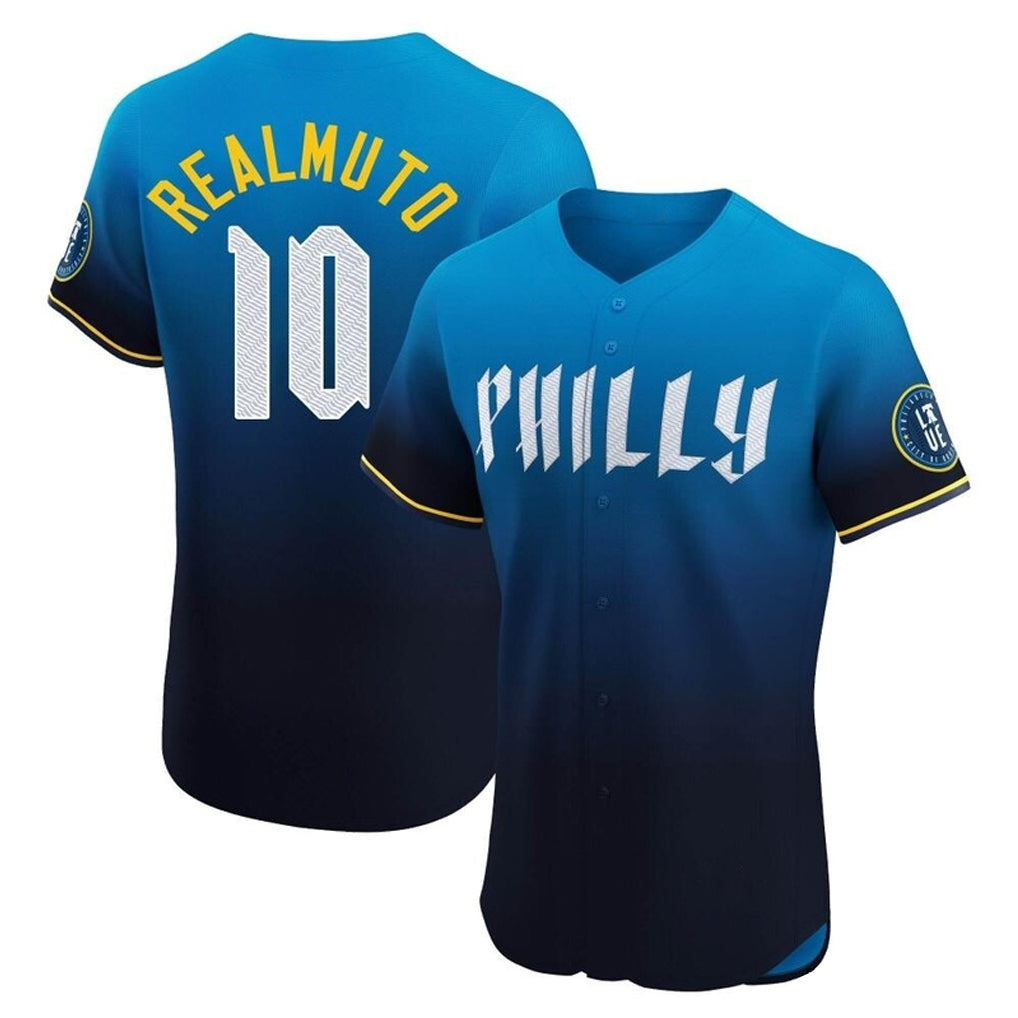 P.Phillies #10 J.T. Realmuto Player Blue City Connect Home Limited Elite Stitched Jerseys