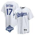 LA.Dodgers #17 Shohei Ohtani Player White World Series Meet Game Home Gdoa Stitched Jerseys