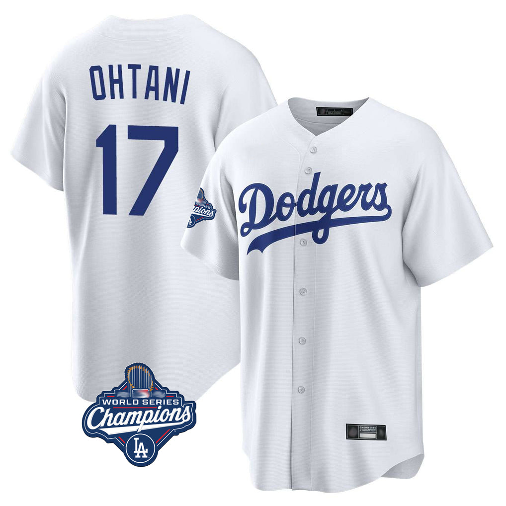 LA.Dodgers #17 Shohei Ohtani Player White World Series Meet Game Home Gdoa Stitched Jerseys