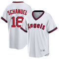LA.Angels #18 Nolan Schanuel Player White T-shirt Home Game Gdoa Stitched Jerseys