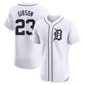D.Tigers #23 Kirk Gibson Player White Limited Elite Home Gdoa Stitched Jerseys