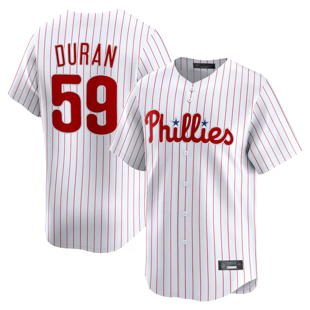 P.Phillies #59 Jhoan Duran Player White Home Limited Stitched Jerseys