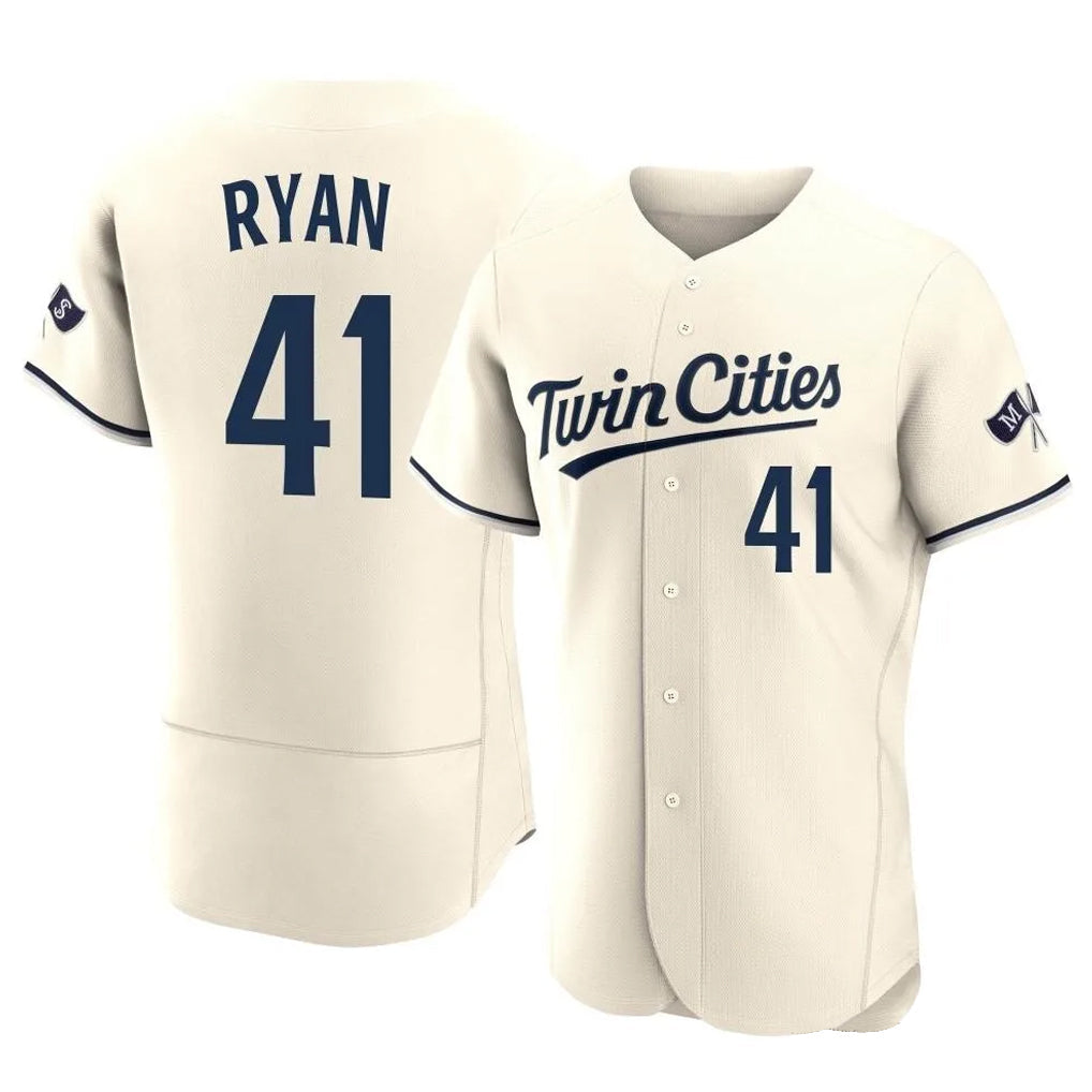 M.Twins #41 Joe Ryan Player Cream Home Limited Elite Gdoa Stitched Jerseys