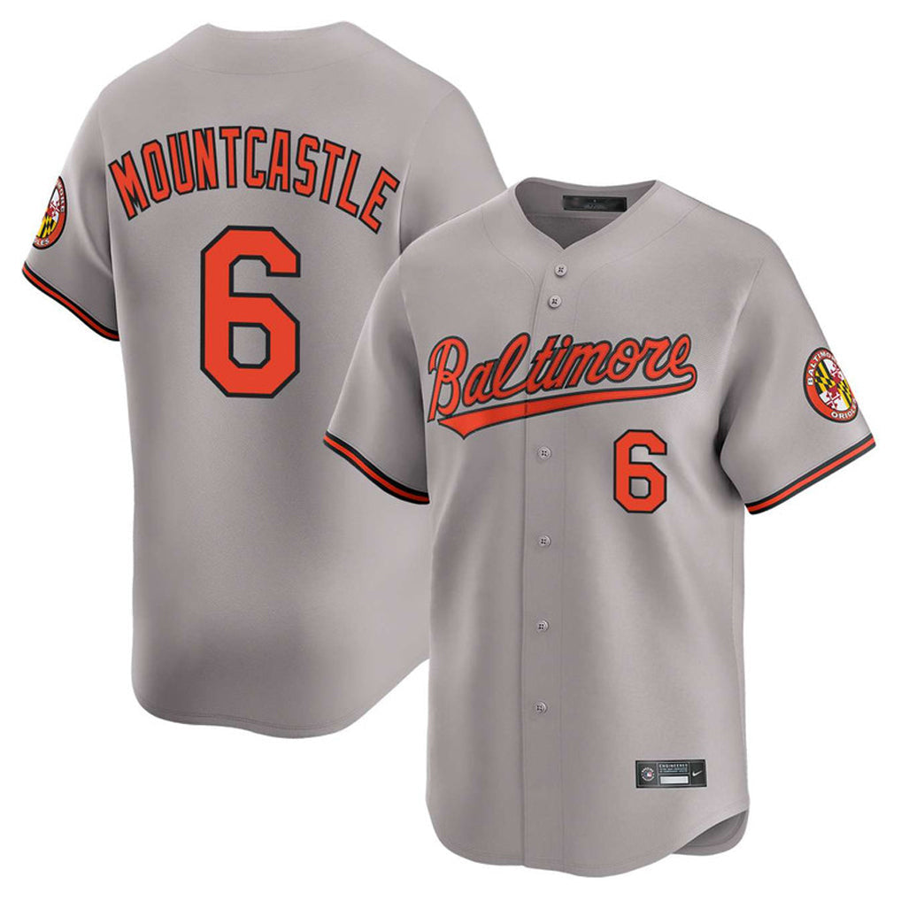 B.Orioles #6 Ryan Mountcastle Player Gray Limited Home Game Gdoa Stitched Jerseys