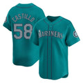S.Mariners #58 Luis Castillo Player Teal Home Limited Gdoa Stitched Jerseys