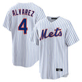 NY.Mets #4 Francisco Alvarez Player White Home Game Gdoa Stitched Jerseys