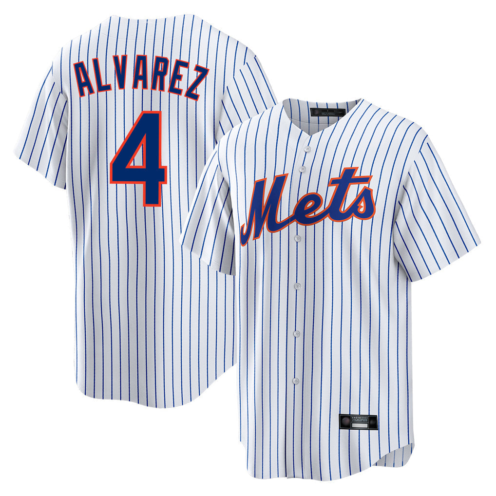 NY.Mets #4 Francisco Alvarez Player White Home Game Gdoa Stitched Jerseys