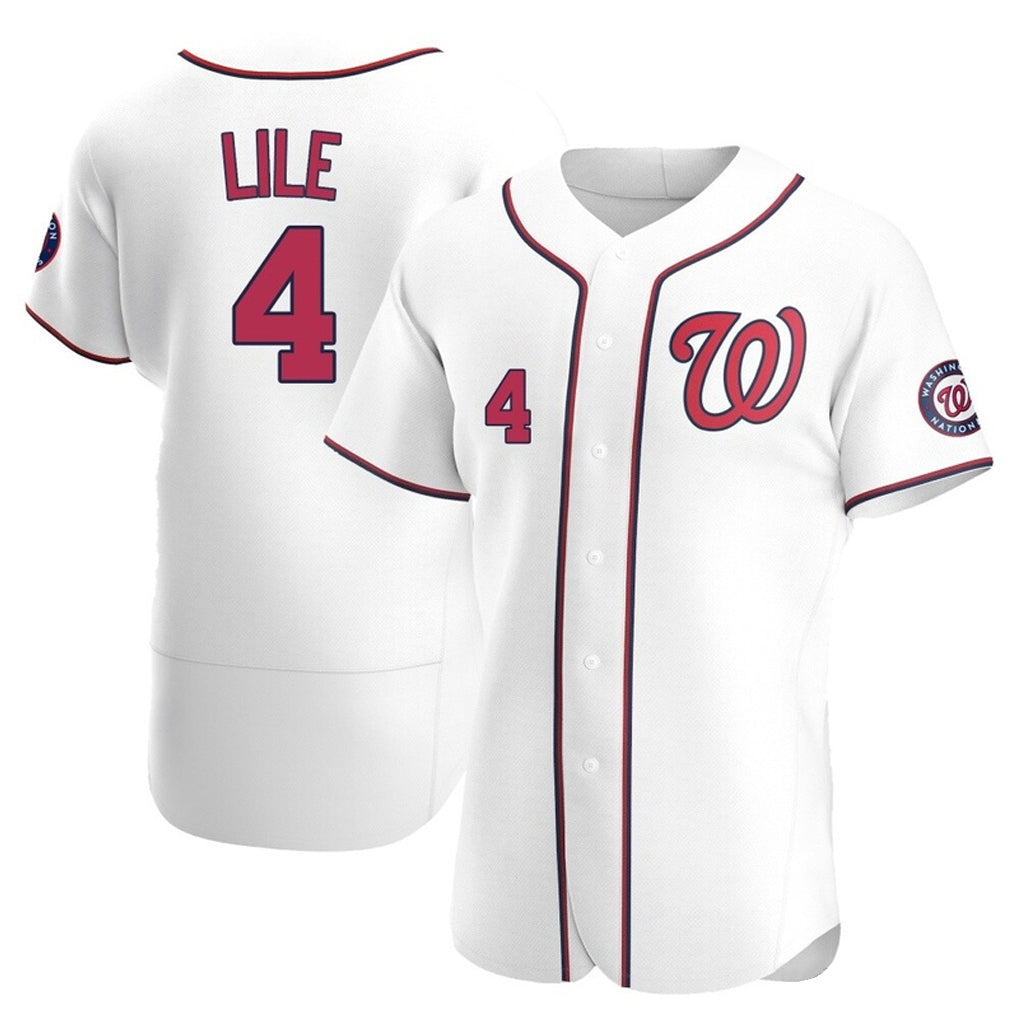 W.Nationals #4 Daylen Lile Player White Alternate Elite Stitched Jerseys