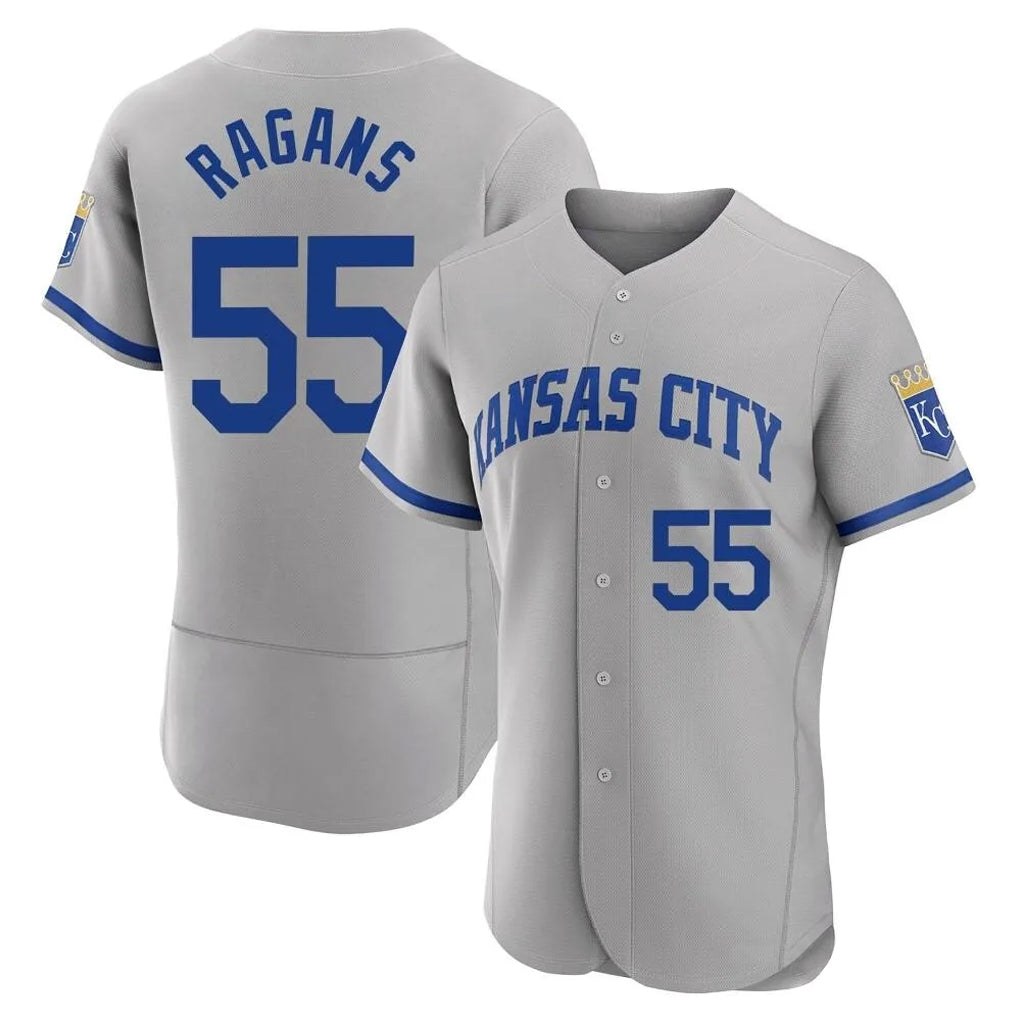 KC.Royals #55 Cole Ragans Player Gray Limited Elite Home Game Gdoa Stitched Jerseys