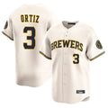 M.Brewers #3 Joey Ortiz Player Cream Home Limited Game Gdoa Stitched Jerseys