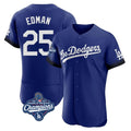 LA.Dodgers #25 Tommy Edman Player Royal World Series Meet City Connect Elite Home Gdoa Stitched Jerseys