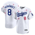 LA.Dodgers #8 Enrique Hern¨¢ndez Player White Tokyo Series Vapor Premier Limited Gdoa Stitched Jerseys