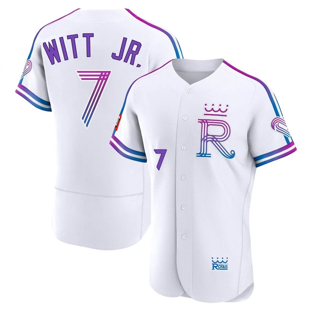 KC.Royals #7 Bobby Witt Jr. Player White 2026 City Connect Limited Elite Home Gdoa Stitched Jerseys