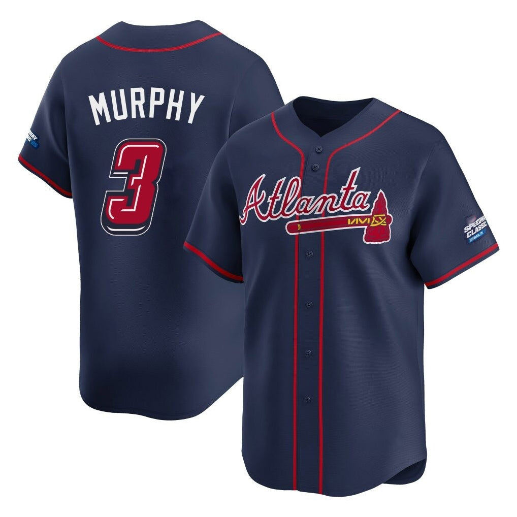 A.Braves #3 Dale Murphy Player Navy 2025 Speedway Classic Home Game Gdoa Stitched Jerseys
