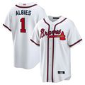 A.Braves #1 Ozzie Albies Player White Alternate Stitched Jerseys