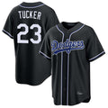 LA.Dodgers #23 Kyle Tucker Player Black Carbon Limited Home Gdoa Stitched Jerseys