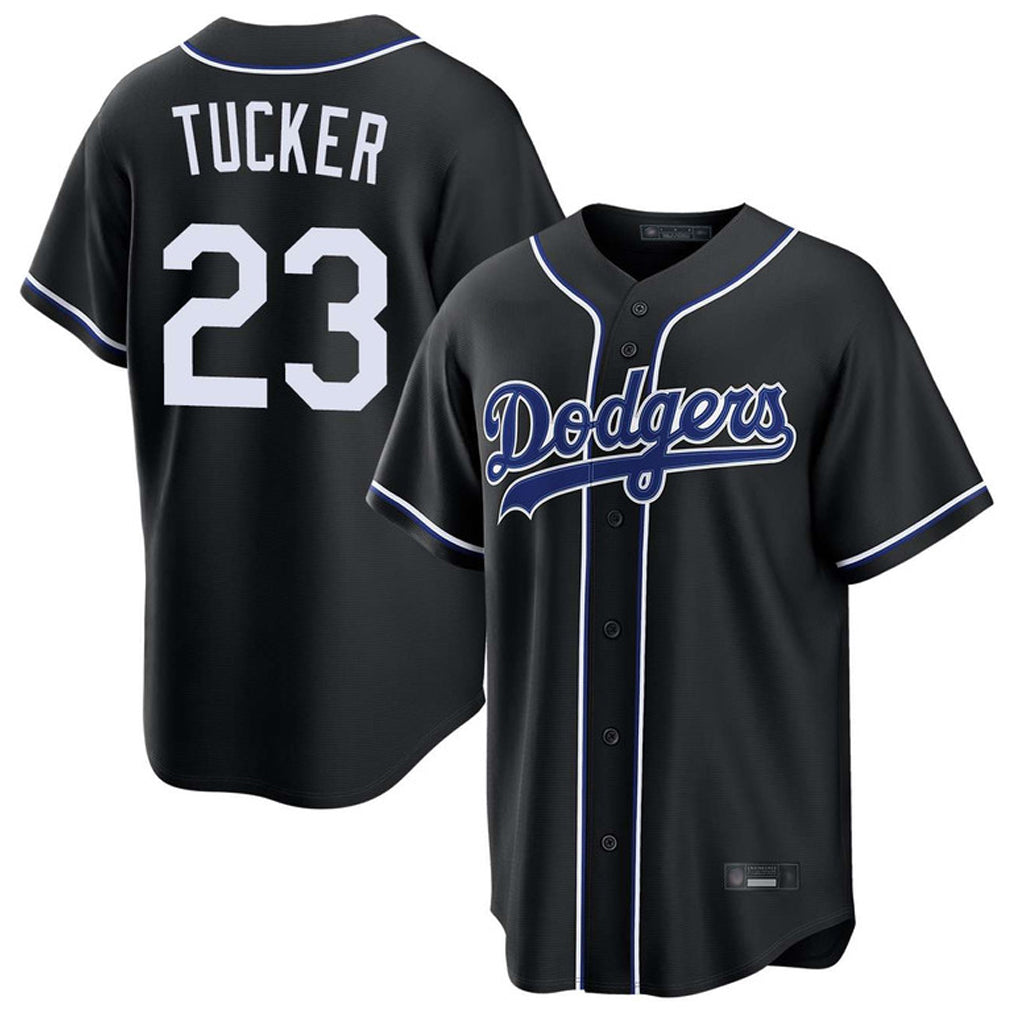 LA.Dodgers #23 Kyle Tucker Player Black Carbon Limited Home Gdoa Stitched Jerseys