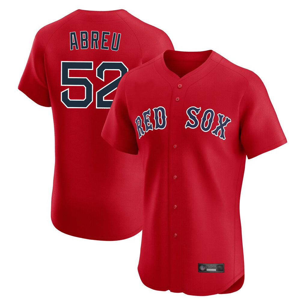 B.Red Sox #52 Wilyer Abreu Player Red Limited Elite Home Game Gdoa Stitched Jerseys