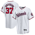 W.Nationals #37 Stephen Strasburg Player White Home Game Gdoa Stitched Jerseys