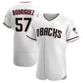A.Diamondbacks #57 Eduardo Rodriguez Player White Crimson Home Stitched Jersey