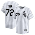 C.White Sox #72 Carlton Fisk Player White Stripe Limited Home Gdoa Stitched Jerseys