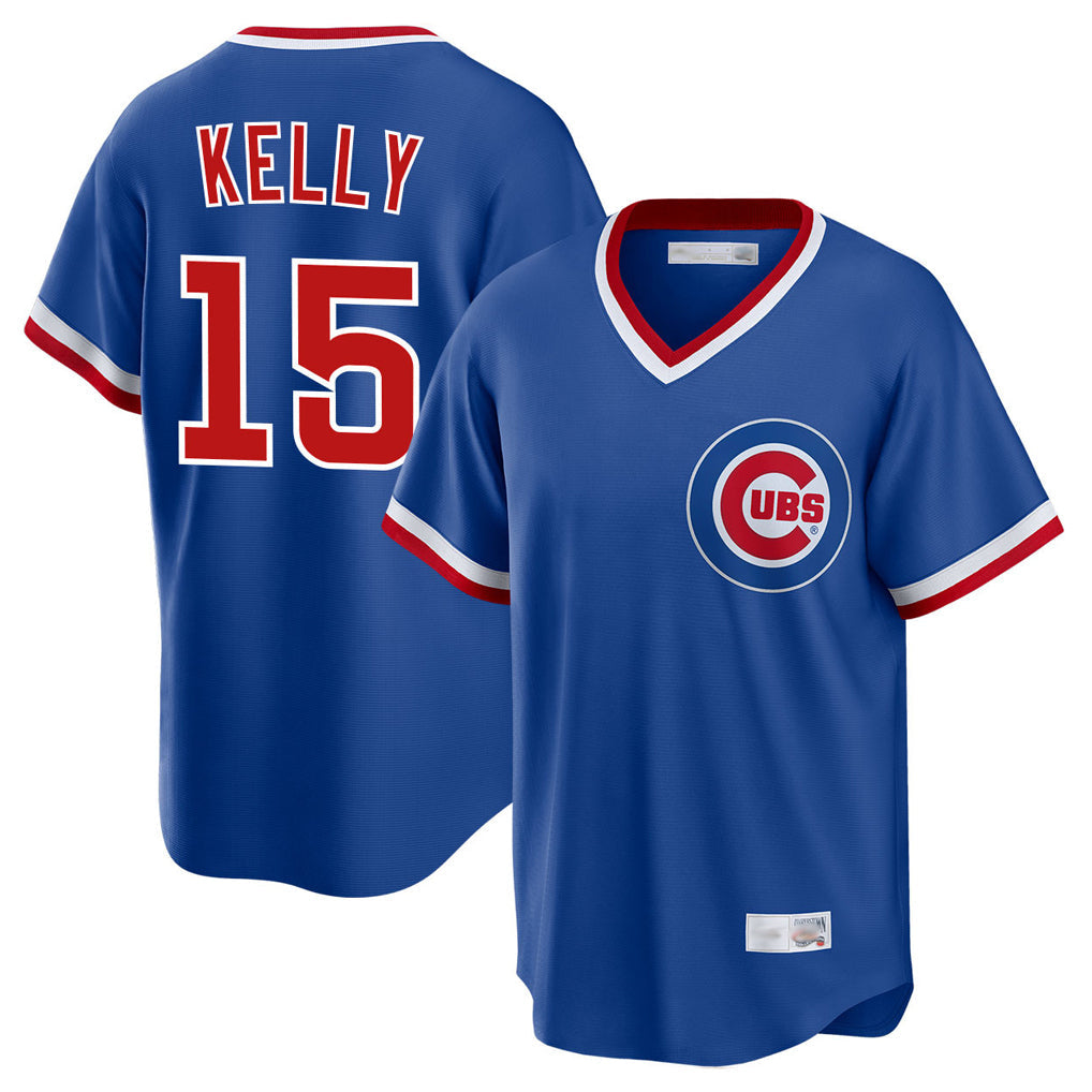 C.Cubs #15 Carson Kelly Player Royal T-shirt Cooperstown Collection Limited Gdoa Stitched Jerseys