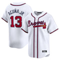 A.Braves #13 Ronald Acuna Jr Player White Limited Home Game Gdoa Stitched Jerseys