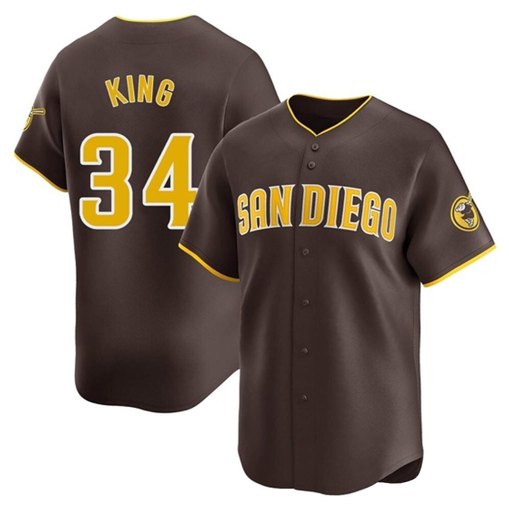 S.Diego Padres #34 Michael King Player Brown Home Limited Stitched Jerseys