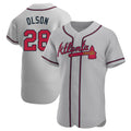 A.Braves #28 Matt Olson player Gray Authentic Road Stitched Jerseys
