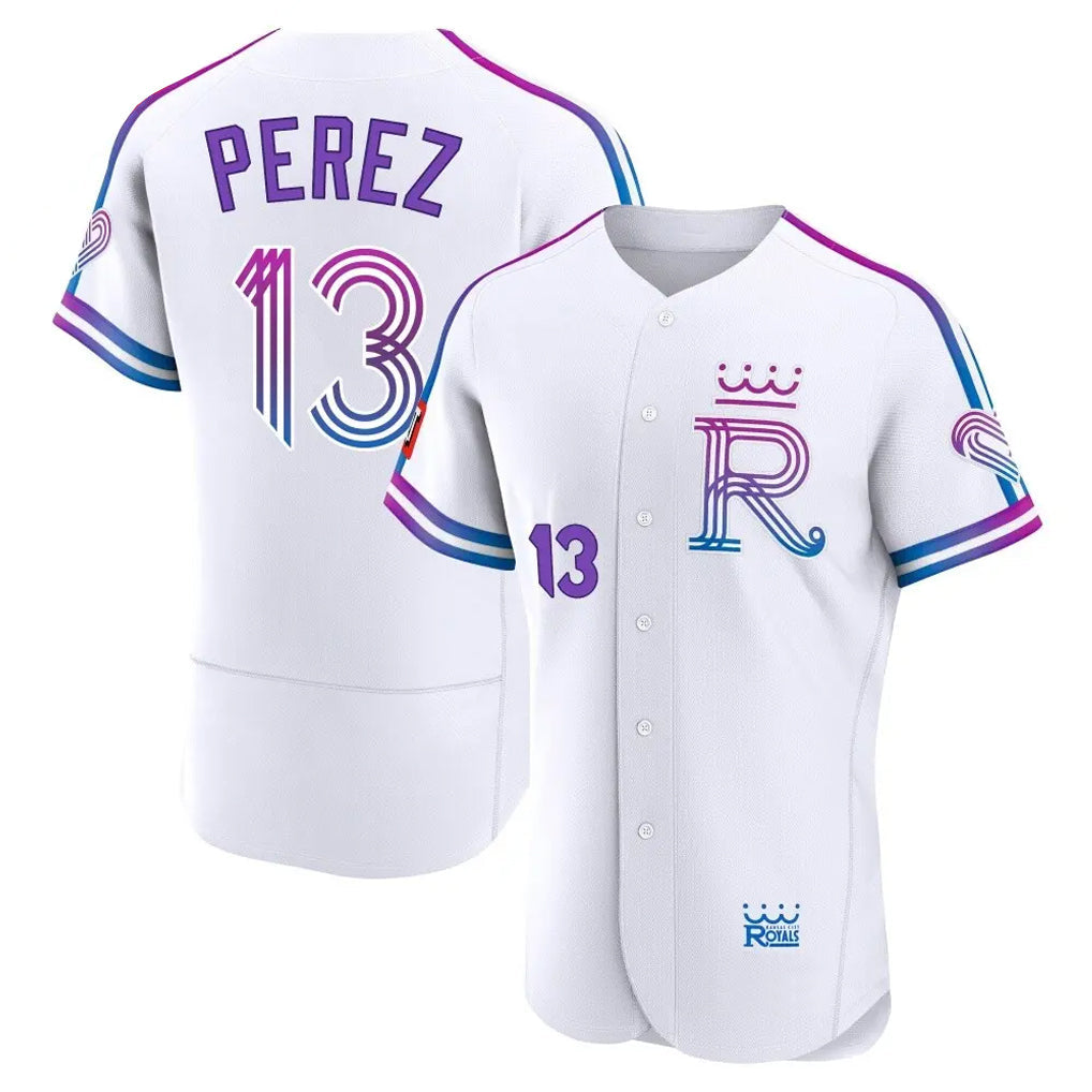 KC.Royals #13 Salvador Perez Player White 2026 City Connect Limited Elite Home Gdoa Stitched Jerseys