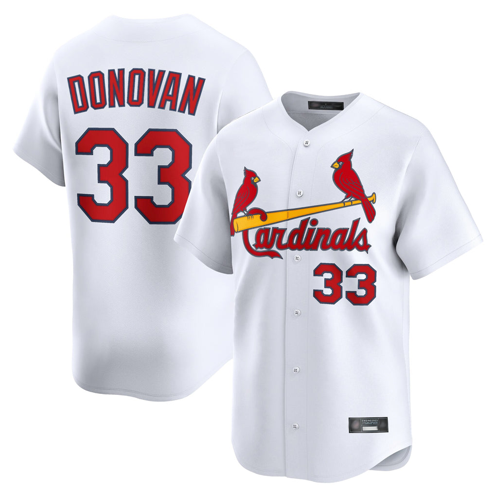 St. Louis Cardinals #33 Brendan Donovan Player White Home Limited Gdoa Stitched Jerseys