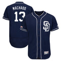 S.Diego Padres #13 Manny Machado Player Navy Majestic Patch Flex Base Game Gdoa Stitched Jerseys