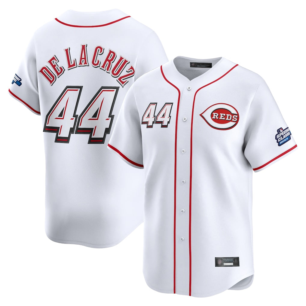 C.Reds #44 Elly De La Cruz Player White Speedway Classic Home Limited Gdoa Stitched Jerseys