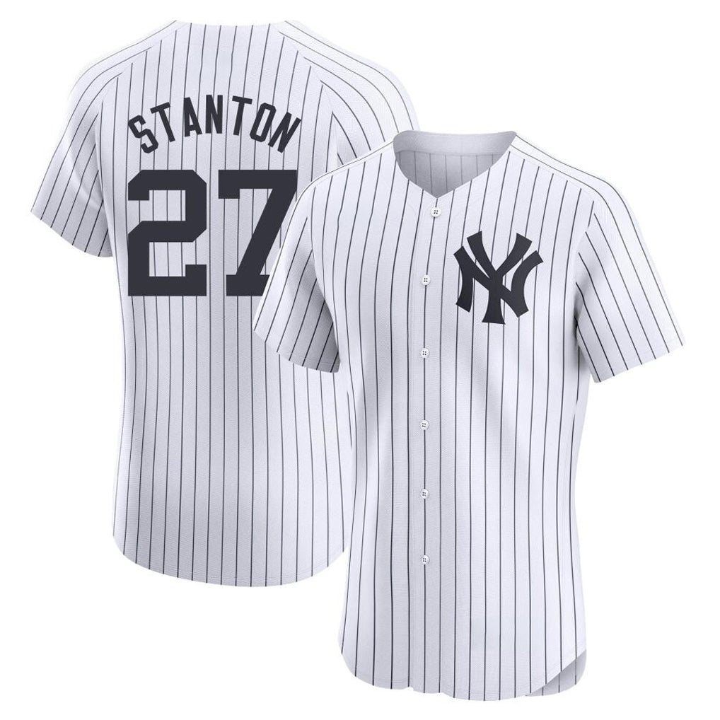 NY.Yankees #27 Giancarlo Stanton Player White Limited Elite Home Gdoa Stitched Jerseys