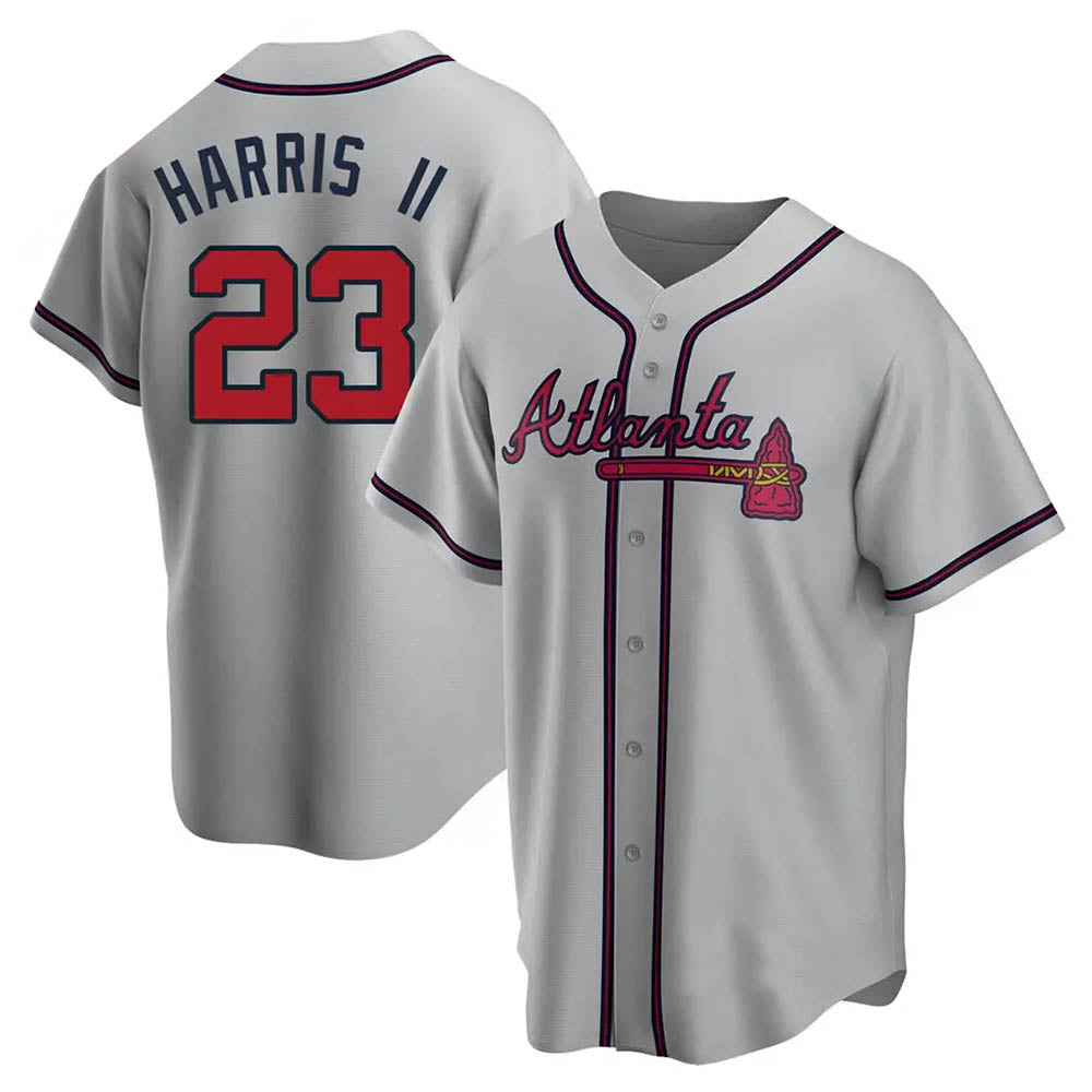 A.Braves #23 Michael Harris II player Gray Replica Road Stitched Jerseys