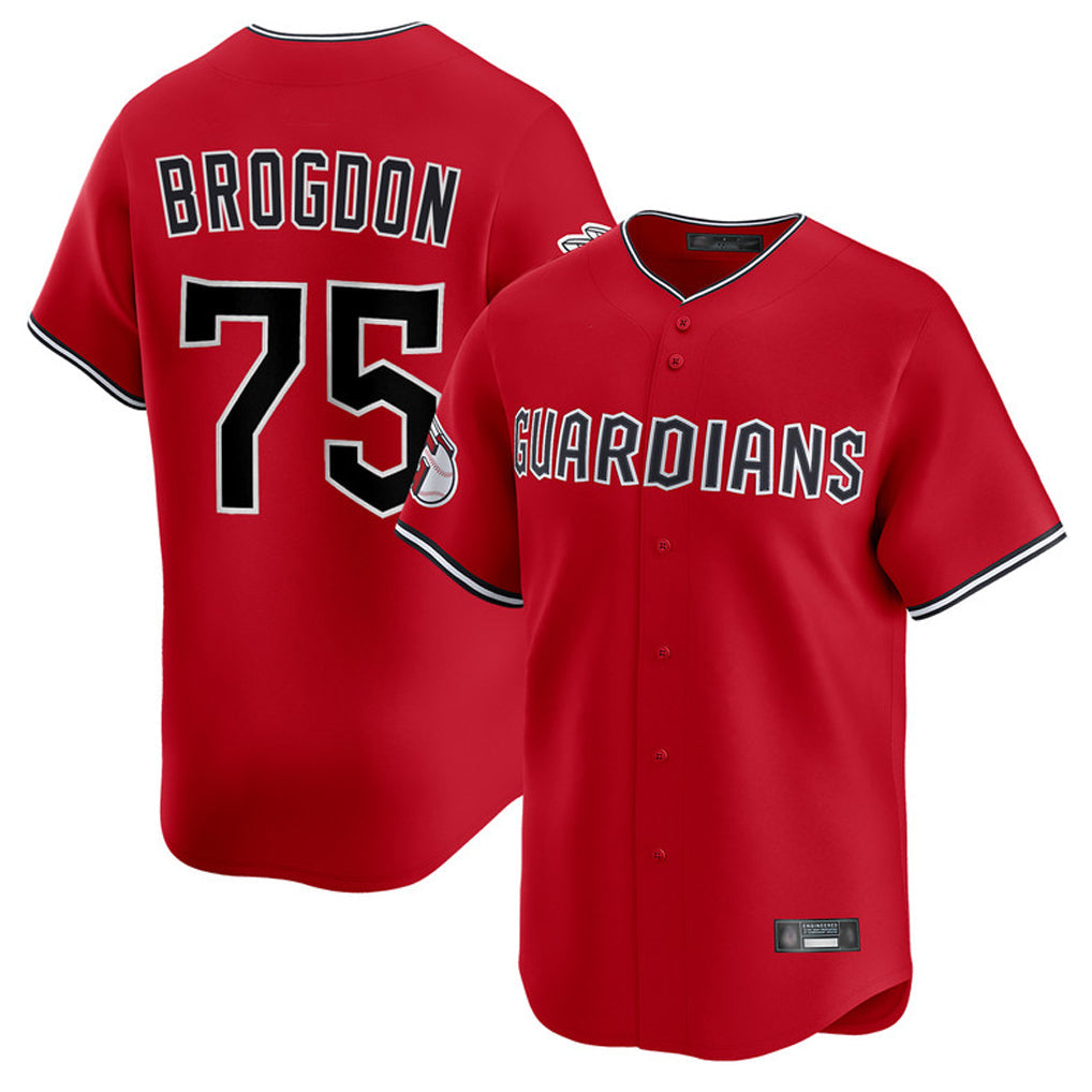 C.Guardians #75 Connor Brogdon Player Red Limited Home Gdoa Stitched Jerseys