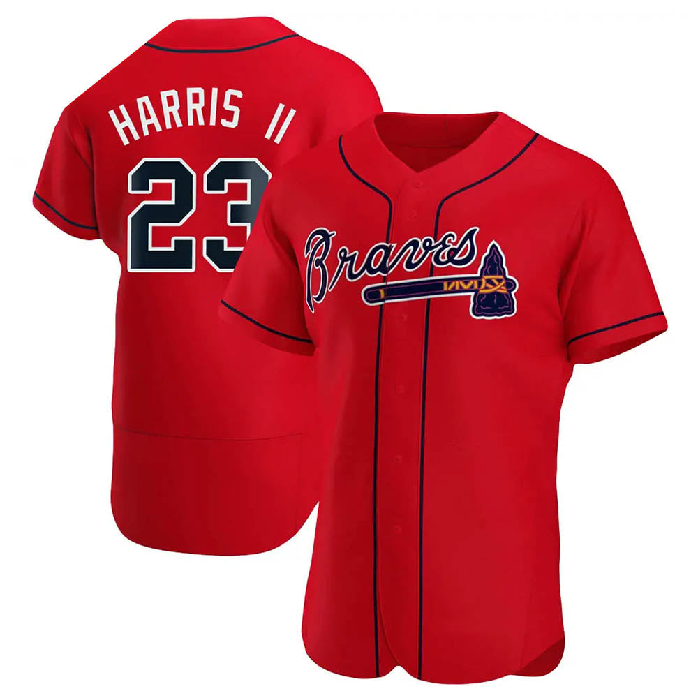 A.Braves #23 Michael Harris II player Red Authentic Alternate Stitched Jerseys